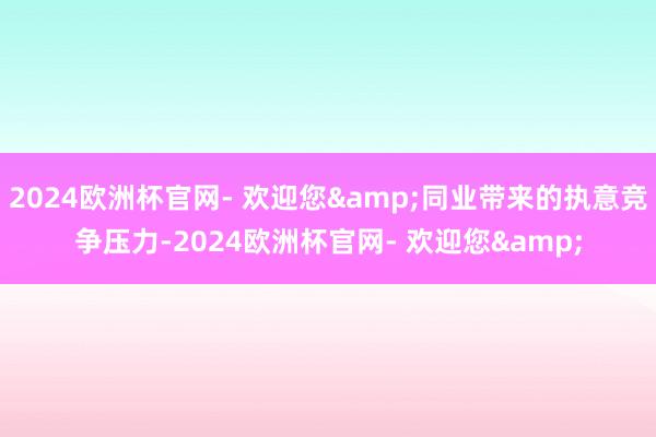 2024欧洲杯官网- 欢迎您&同业带来的执意竞争压力-2024欧洲杯官网- 欢迎您&